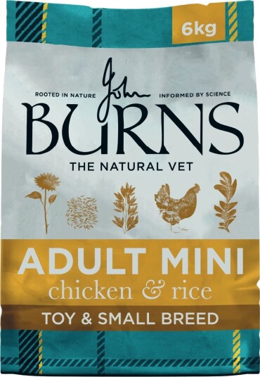 Burns Tørrfôr Adult Senior & Original Toy & Small Breed Og Ris Kylling 6 kg