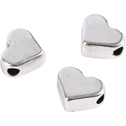 Diverse Leddperle str 5,5x7 mm hullstr 1 mm forsølvet 3 stk 1 pk