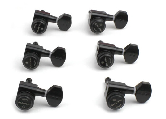 Graph Tech Prl-8721-B0 Ratio Electric Locking Machine Heads 6-In-Line, Svart Graph Tech Prl-8721-B0 Ratio Electric Locking Machine Heads 6-In-Line, Svart