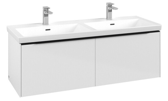 Villeroy & Boch Subway 3.0 Servantskap m/2 skuffer 1272x429x478 mm Hvit Høyglans
