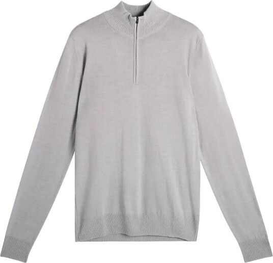 J. Lindeberg M Merino Blend Half Zip   MID GREY MELANGE   L