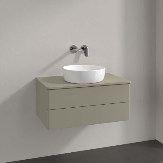 Villeroy & Boch Antao Servantskap med 2 skuffer 80x50x36 cm u/lys Steingrå Matt