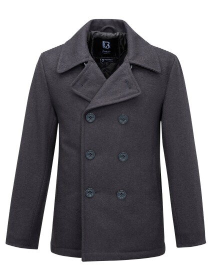 Brandit Pea Coat Skipper-jacka Grå