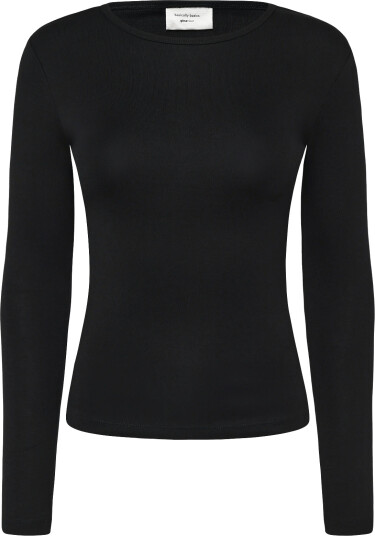 Gina Tricot Tight Fit Long Sleeve Top Black XXS