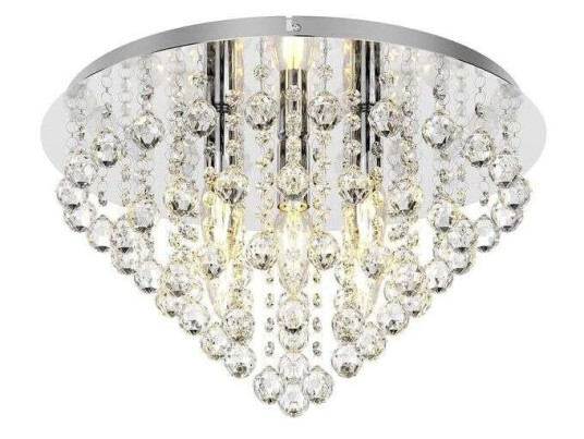 Lindby Skinnende taklampe Annica med plate i krom