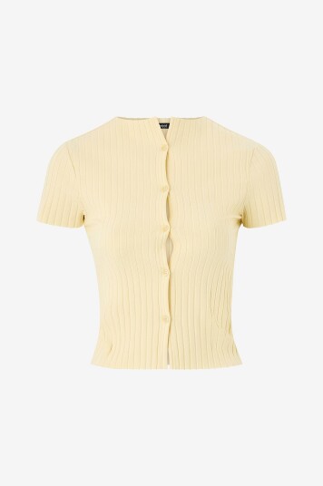 Gina Tricot Topp Rib Button Gul