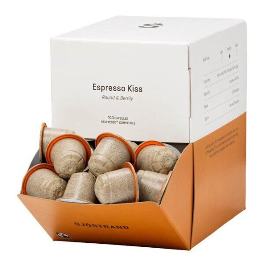 Sjöstrand Espresso Kiss kaffekapsler 100 stk Sjöstrand Espresso Kiss kaffekapsler 100 stk