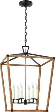 Darlana Wrapped Lantern Rattan / Black