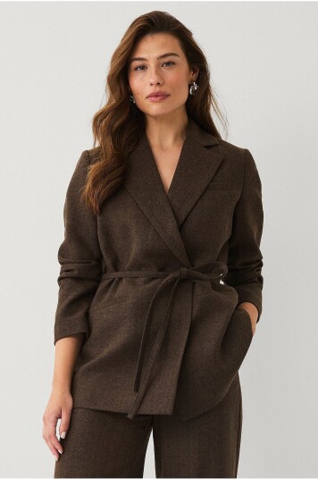 Ellos Collection Blazer i ullmiks Brun