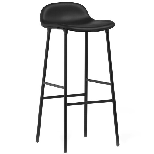 Normann Copenhagen Form Barstol 75 cm Svart Skinn / Svart Stål