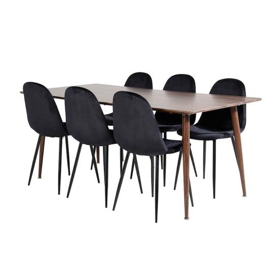 Spisegruppe Venture Home Pobbie med 6 Stoler Fløyel