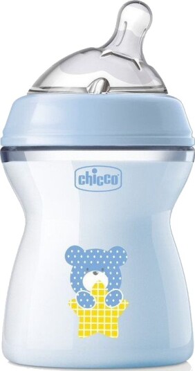 Chicco NaturalFeeling Tåteflaske 250ml Fra 2 Måneder Blå Chicco NaturalFeeling Tåteflaske 250ml Fra 2 Måneder Blå