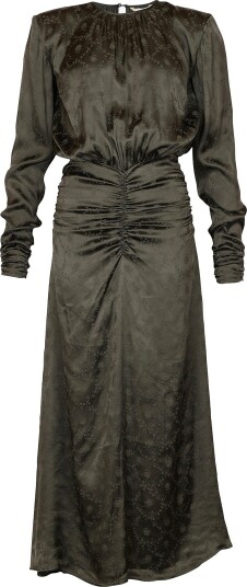 byTimo Maxikjole Jacquard Rouching Dress Grønn