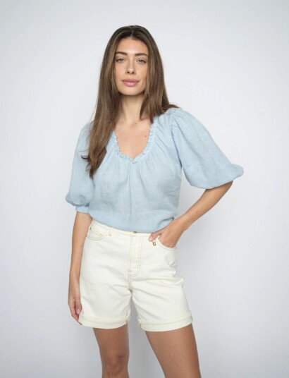 MOS MOSH Mmbati Denim Shorts Cream 32