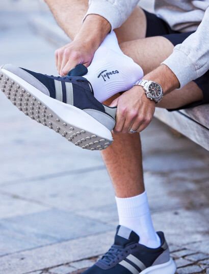 TOPECO Sport Socks, Mid-Cut 4-P, White 40/45 - White - 4045