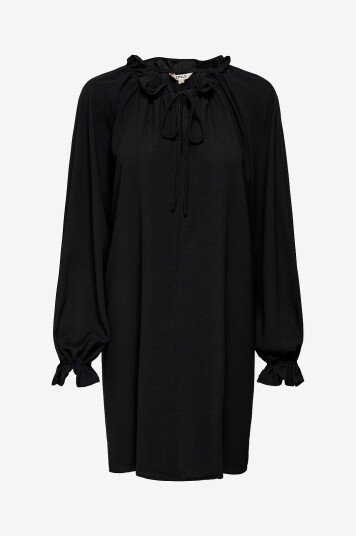 Only Kjole onlFayce LS Short Loose Dress Wvn Svart Only Kjole onlFayce LS Short Loose Dress Wvn Svart