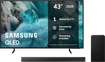 Samsung 43" Q7FA QLED 4K Smart TV (2025) + lydplanke Samsung 43" Q7FA QLED 4K Smart TV (2025) + lydplanke
