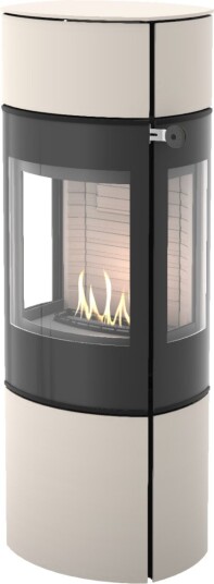 Caro 130 sand frittstående biopeis med sideglass og glassdør Caro 130 sand frittstående biopeis med sideglass og glassdør