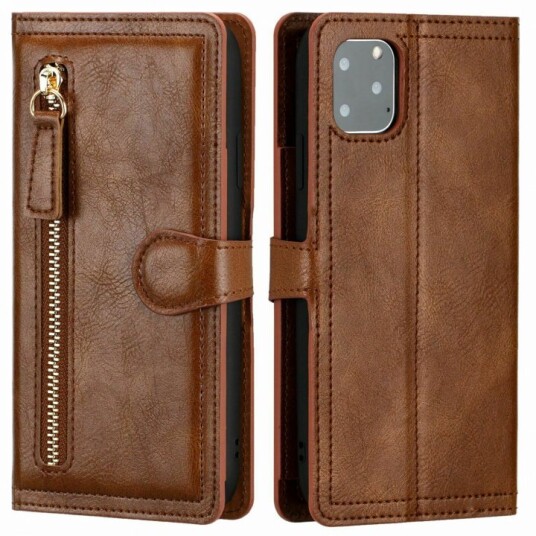 Lommeboksfutteral for iPhone 13 Pro, Brun