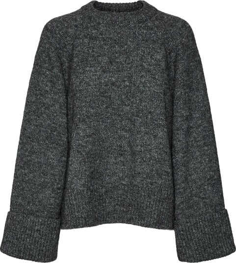 Vero Moda Awnovah Ls O Neck Knit Pullover Noos   DARK GREY MELANGE   S