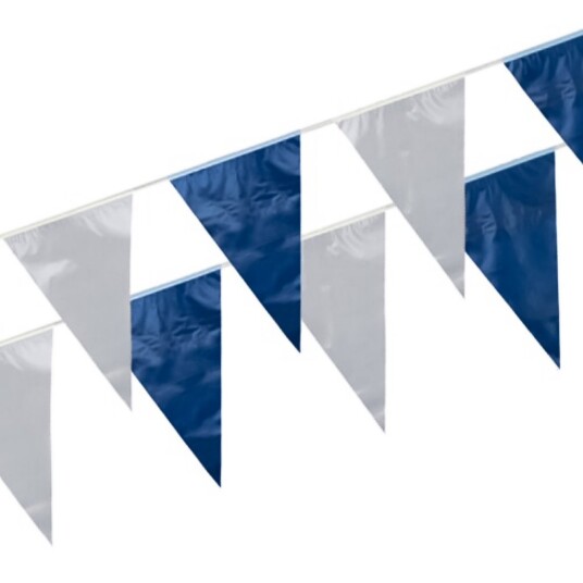 Flaggrekke blå-hvite flagg 10 meter Flaggrekke blå-hvite flagg 10 meter