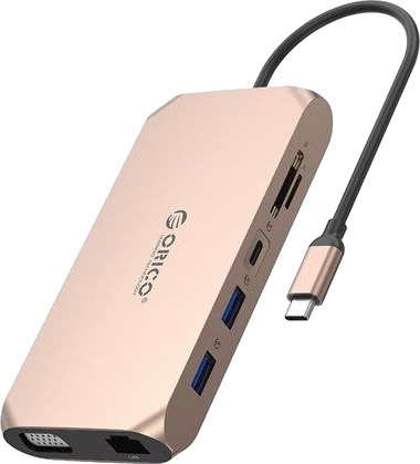 ORICO XCR-X22 12-i-1 USB-C USB 3.1 roségull XCR-X22-RG-BP