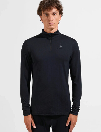 Odlo Odlo Bl Top Turtle Neck L/S Half Zip Merino 200 - Black - XL