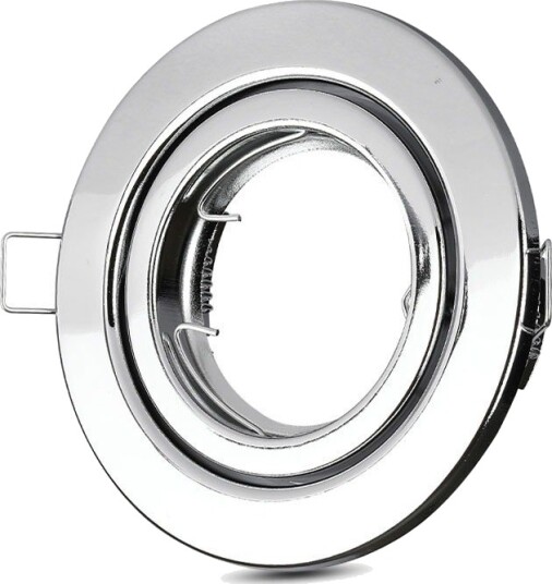 V Tac GU10 innfellingsspot rund Rustfritt stål justerbar hull: Ø7,4 cm IP20