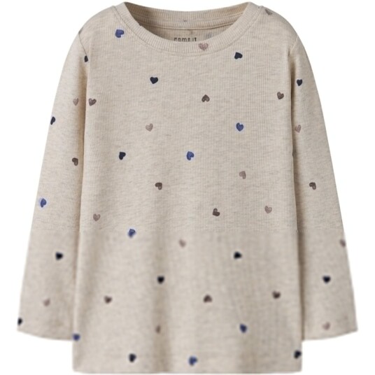 Name It Peyote Melange Hearts Nmfnutti Ls Topp Noos 116