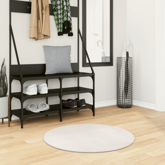 vidaXL Rug IZA kort luv skandinavisk utseende krem Ø 80 cm