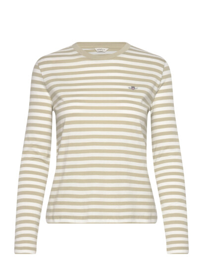 GANT Reg Striped Shield Ls T Shirt Beige M
