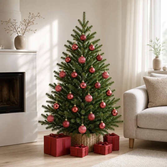 vidaXL Juleballsett 100 stk. Vinrød 4 cm Polystyren