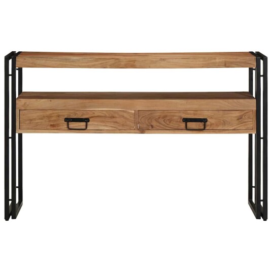 Endebord Svart 120x33x75 cm Solid Akasietre og Metall