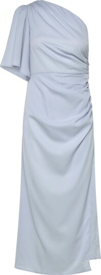 Bubbleroom Ruched One Shoulder Midi Dress Blue 38 Bubbleroom Ruched One Shoulder Midi Dress Blue 38