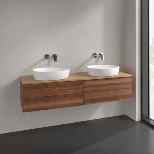 Villeroy & Boch Antao Servantskap med 4 skuffer 160x50x36 cm u/lys Valnøtt/Eik Villeroy & Boch Antao Servantskap med 4 skuffer 160x50x36 cm u/lys Valnøtt/Eik