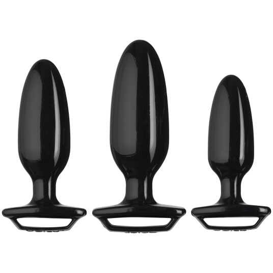 Perfect Fit Finger Grip Analplugg Startsett - Svart Perfect Fit Finger Grip Analplugg Startsett - Svart