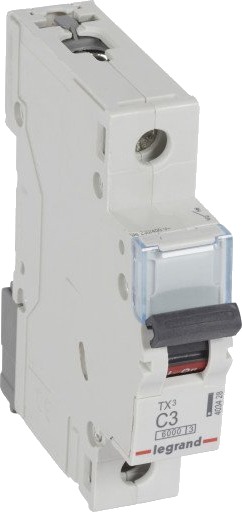 Legrand 10 stk TX³ MCB automatsikring C3 1P 1M 6/6kA