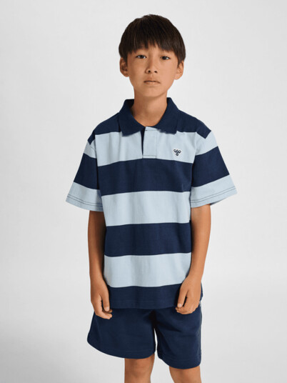 Hummel Hmljr Loose Striped Polo S/S Bee Navy 122/128 Hummel Hmljr Loose Striped Polo S/S Bee Navy 122/128