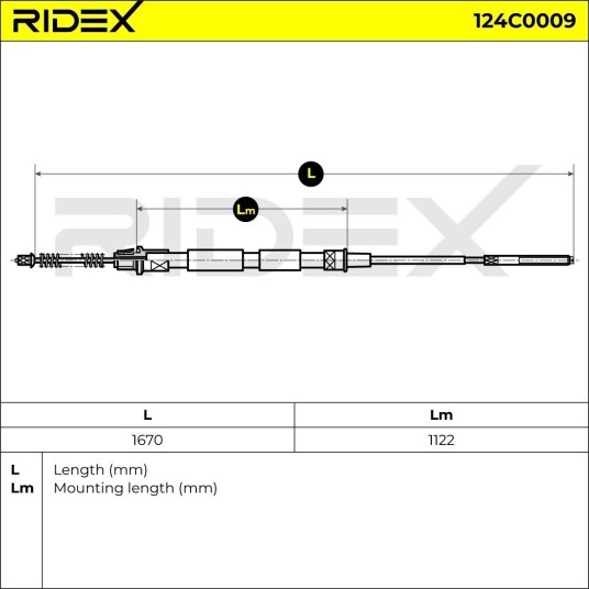 RIDEX 124C0009 Tautrekk håndbremse