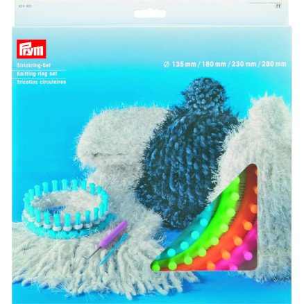 Prym Strikkeringsett Knitting ring set 4 størrelser inkl nål og krok
