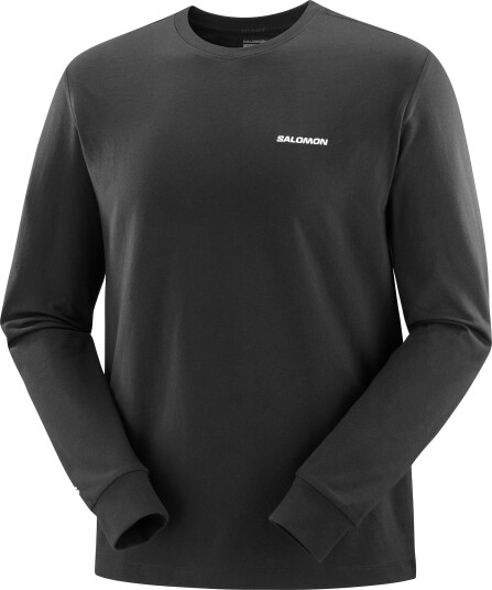 Salomon Men"s Salomon Logo Long Sleeve Tee Deep Black Deep Black/ S