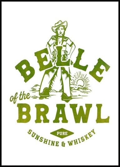 Belle Of The Brawl Cowgirl Wall Art Plakat Plakat / 70x100cm