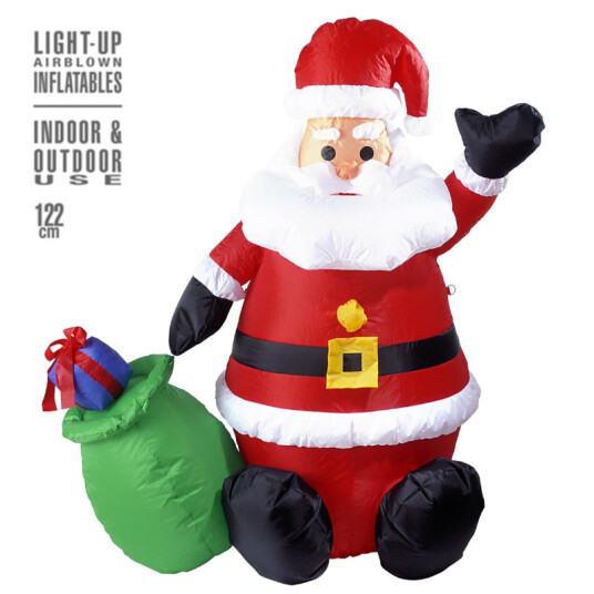 Widmann Oppblåsbar Lysende Nisse, 122cm Widmann Oppblåsbar Lysende Nisse, 122cm