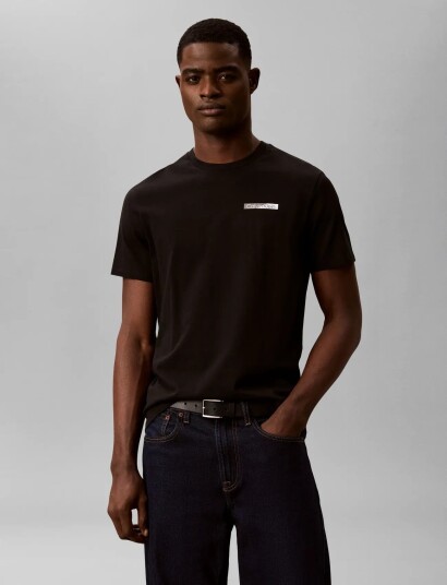 Calvin Klein Ss 30S Eu Spw Split Stndrd Graph   Black   L