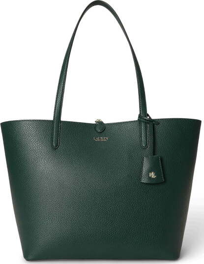 Lauren Ralph Lauren Faux Leather Medium Reversible Tote Bag Green ONE SIZE