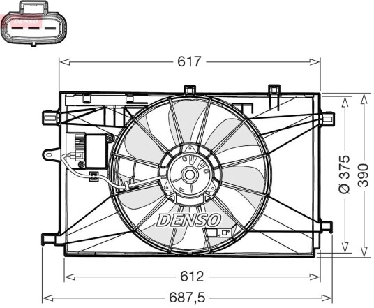 Kjølevifte DENSO DER50003