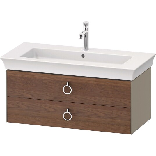 Duravit White Tulip Servantskap 2 skuf. 98,4x45,8x41 cm Valnøtt/Stengrå Høygl.