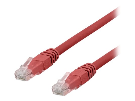 Deltaco Koblingskabel Rj-45 Hann Til Rj-45 Hann 2 M Utp Cat 6A Med Støvel Rød
