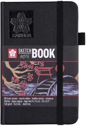 Sakura Sketch Notebook Black 140g 9x14cm