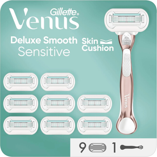 Gillette Venus Deluxe Smooth Razor + 9 stk. Barberblader